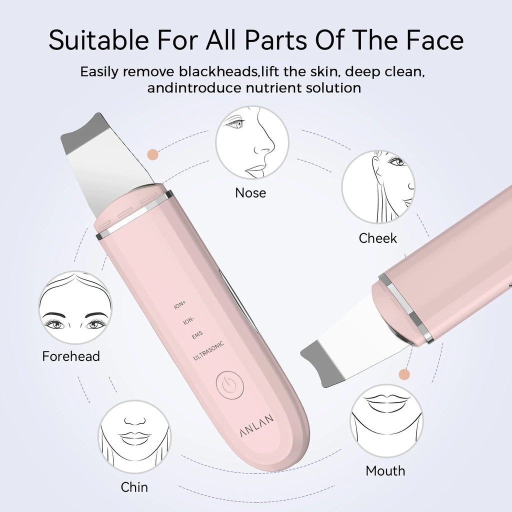 GlowVibez Ultrasonic Skin Scrubber – Deep Facial Cleansing &amp; Skin Rejuvenation