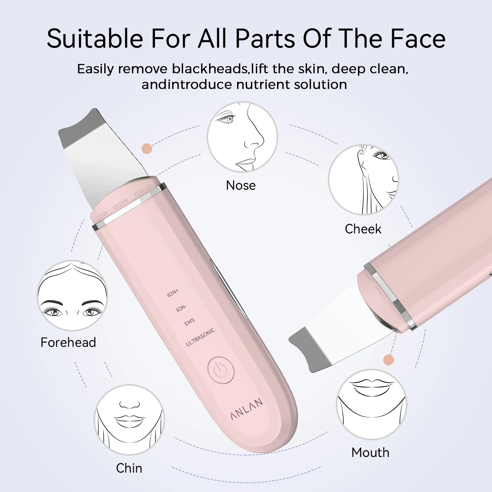 GlowVibez Ultrasonic Skin Scrubber – Deep Facial Cleansing &amp; Skin Rejuvenation